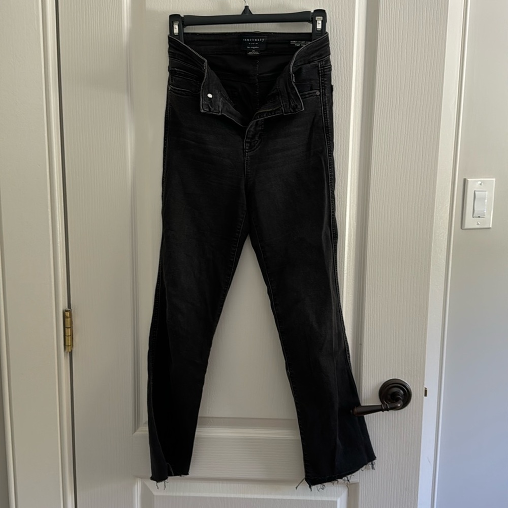 Sanctuary denim sz 25 modern straight crop high rise washed black So Nice!